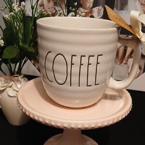 Rae Dunn Cream Mug with Ribbon